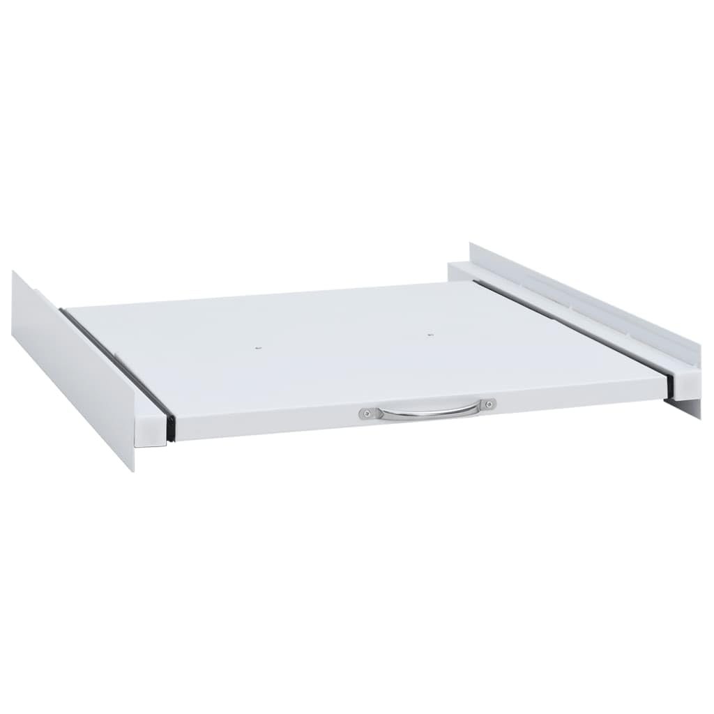 vidaXL Universal Washing Machine Stacking Kit - Durable Steel Construction, Pull-Out Shelf Included, Extra Storage, Easy Installation, High Load Capacity