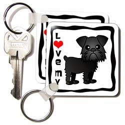Porte-clés double 3drose Brussels Griffon Noir 5,7x11,4 cm