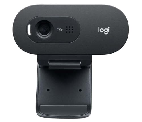 Image of Logitech C505 720p HD External USB Webcam with Long-Range Microphone Compatible with PC or Mac, Desktop or Laptop (Grey, Zoom Type: Digital)