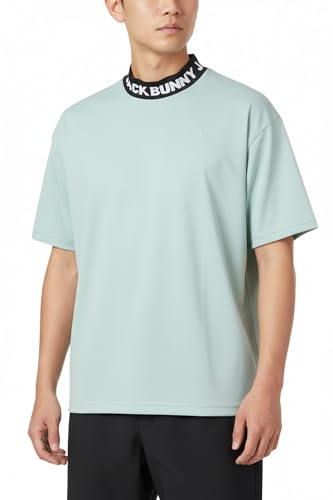 [ジャックバニー] 半袖 モックネックシャツ (吸水速乾性・ロゴジャガード柄) / メンズ / 262-6167229 110_ブルー 4 [M]