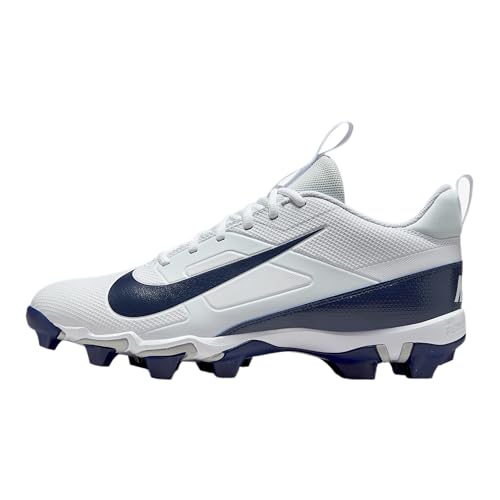 Nike Alpha Menace 4 Shark Football Cleats (FN0028-104, White/Midnight Navy/Photon Dust/Midnight Navy)