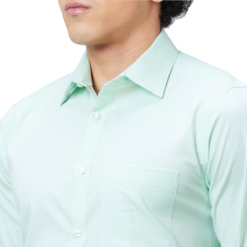 Image of Raymond Men Slim Fit Structure Pattern Pure Cotton Semi Cutaway Collar Full Sleeve Formal Shirt