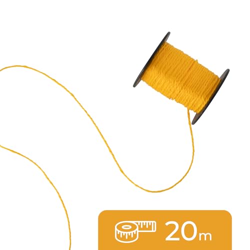 BEGRIS® Sznur Murarski Sznurek Budowlany 20M Sznur Traserski Do Prostowania, Układania, Prac Budowlanych 0,01mm Odporny na Zrywanie i Rozciąganie Uniwersalne Zastosowanie