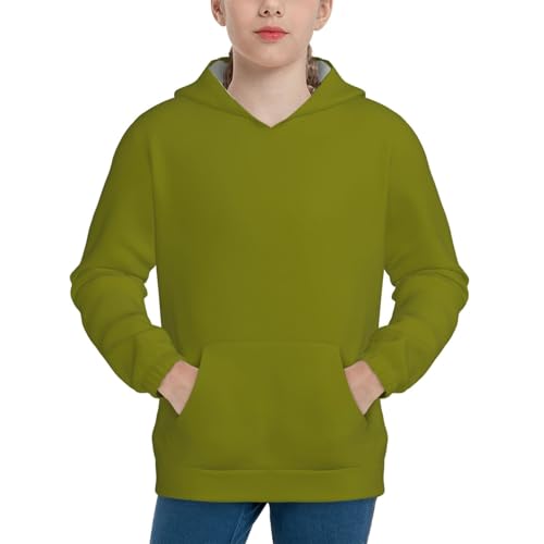 Olive Kid Hoodies Boys Sweatshirts Girls Pullover with Pocket