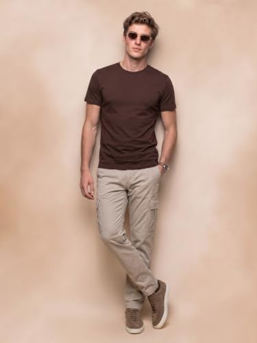 Image of Veirdo Regular Fit Half Sleeves Round Neck Solid Pure Cotton T-Shirt for Men (Available in White, Black, Swan White, Mustard, Maroon, Green, Lilac, Navy, Red Color)