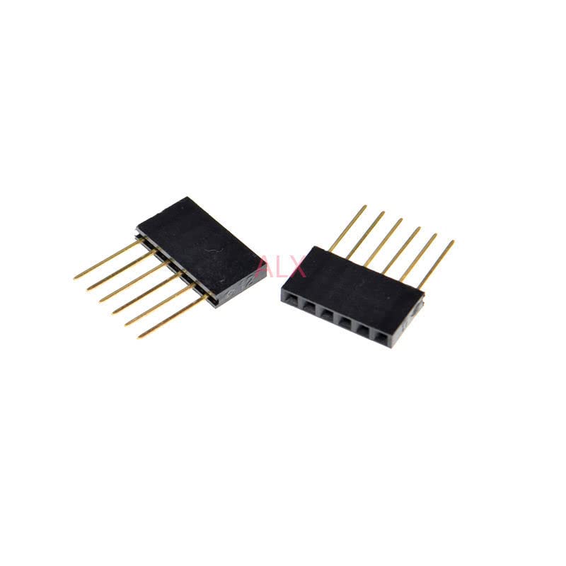 20PCS 6 PIN Single Row Straight Female PIN Header 2.54MM Pitch pin Long 11MM Strip Connector Socket 1X6 6PIN for arduino PCB