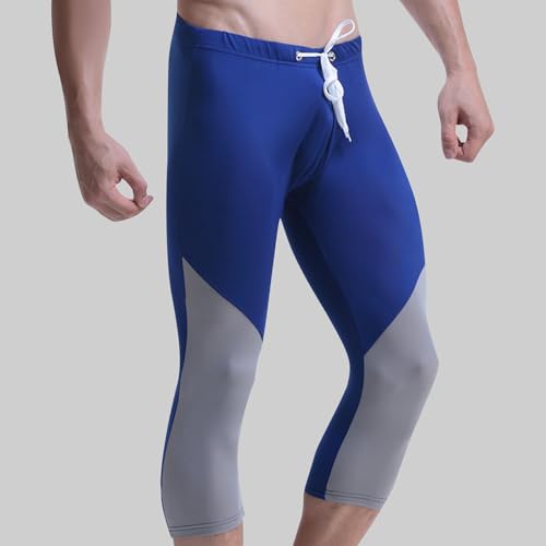 Mens Compression Swim Pants 3/4 Length Sports Tights Stretchy Trunks Athletic Training Shorts Beach Bottoms Swimwear2