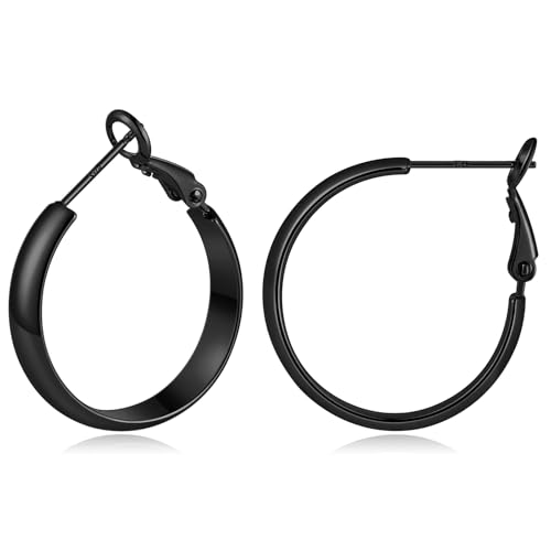 Image of Gacimy Gold Hoop Earrings for Women with 925 Sterling Silver Post | Hypoallergenic Lightweight Thick Hoops Earrings for Women Trendy Jewelry Gift