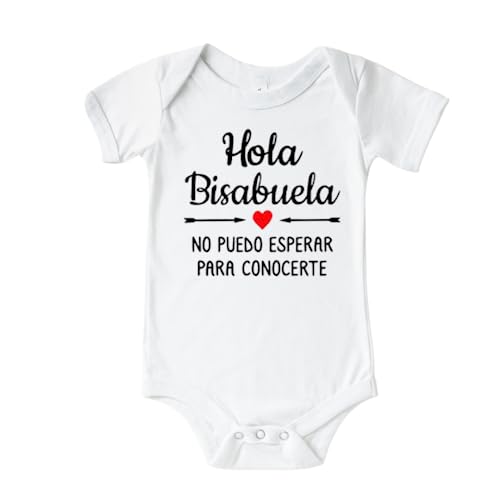 Hola Bisabuela Baby Announcement Onesie In Spanish, Cute Pregnancy Announcement