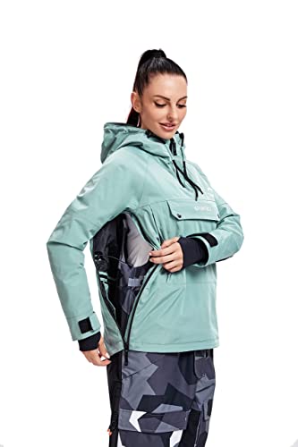 Kirnusino Ski Jackets For Women Snow Coat For Women Windbreaker Waterproof Mountain Windproof Snow Coat Warm Winter-Green-S #TOP3