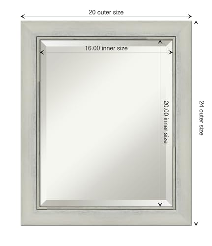 Image of Framed Vanity Mirror | Bathroom Mirrors for Wall | Flair Silver Patina Mirror | Wall Mounted Mirror | Small Mirror | 24.00 x 20.00 in.