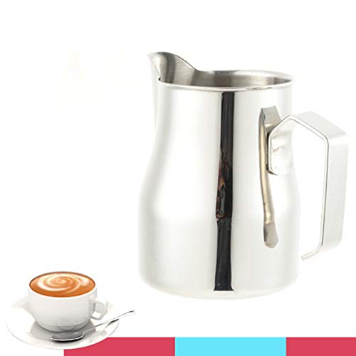 Jarra de espumar leite YARNOW 445 g, jarra de aço inoxidável para cozimento a leite expresso express