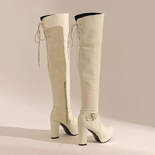 Amazon.com: HUANGDAN Botas de tacón alto para mujer, con plataforma sobre  la rodilla, para primavera, otoño, talla 48 : Ropa, Zapatos y Joyería