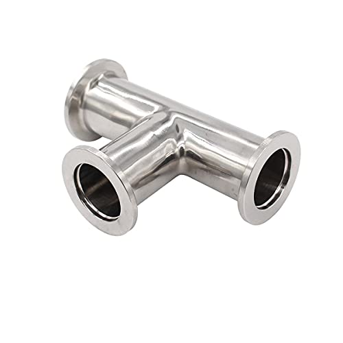 Image of SHERICH KF16 Flange Tee Vacuum Fittings Flange Size NW16 Vacuum Fitting, Stainless Steel (KF-16)