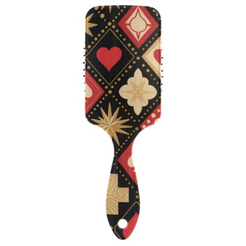 Red and Black Poker Board Grid cute hair brush for thin Designed scalp massaging for hair loss for Effortlessly Defined Curls & Waves with Ergonomic handle