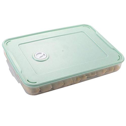 ZHS Refrigerador Caja de Almacenamiento de Alimentos Accesorios de Cocina Organizador Caja Fresca Albóndigas Vegetales Huevo Estuche Apilable, Verde