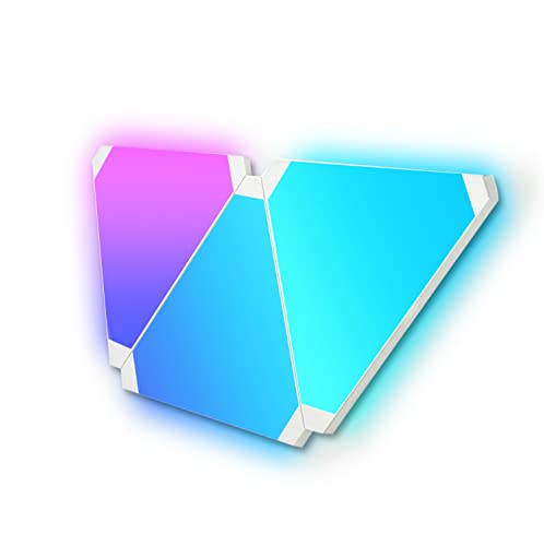 Amailtom Smart LED Dreiecke Wandleuchte Erweiterung 3 LED Panels Wand RGBIC-Traumfarbe,Gaming Deko Funktioniert mit Alexa,LED Platten APP- und Sprachsteuerung(Fernbedienung/Controller Nicht Enthalten) Cover