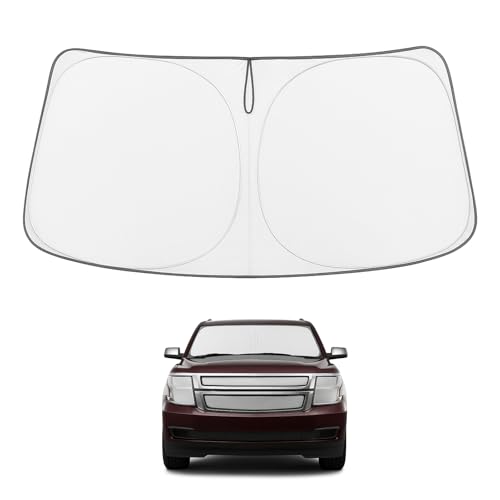 Image of Proadsy 2026 Upgrade Front Windshield Sun Shade Foldable Sunshade Protector Custom Fit 2015-2020 Tahoe SUV Accessories