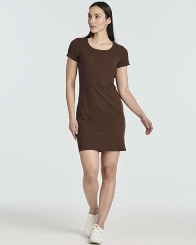 Image of Real Essentials 3 Pack: Women's Ribbed Mini Dress - Short Sleeve T-Shirt Dress Slim Fit Casual Summer Dress