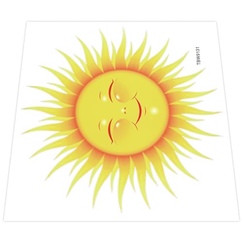 GAROZATION Calcomanía de Pared de Sol Adhesiva y Extraíble de Pvc, Vinilo Decorativo Infantil para Dormitorio y Sala, Pegatina de Pared Creativa, Decoración de Habitación sin Residuos, 1