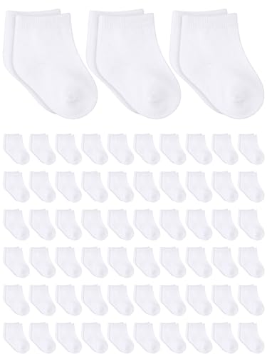 Image of Jecery 60 Pairs Baby Socks Infant Socks Bulk for Newborn Baby Boys Girls Kids Toddler Unisex Low Cut Anklets Pure Cotton