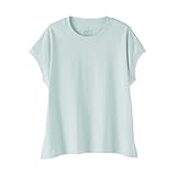 無印良品 婦人 引き揃え天竺編みフレンチスリーブTシャツ レディース BB2VQA6S ライトブルー S