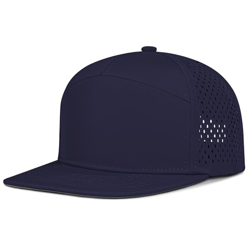 XL Oversized Hats for Big Heads Performance Flat Brim Trucker Hat Men Women 7 Panel Style Outdoor