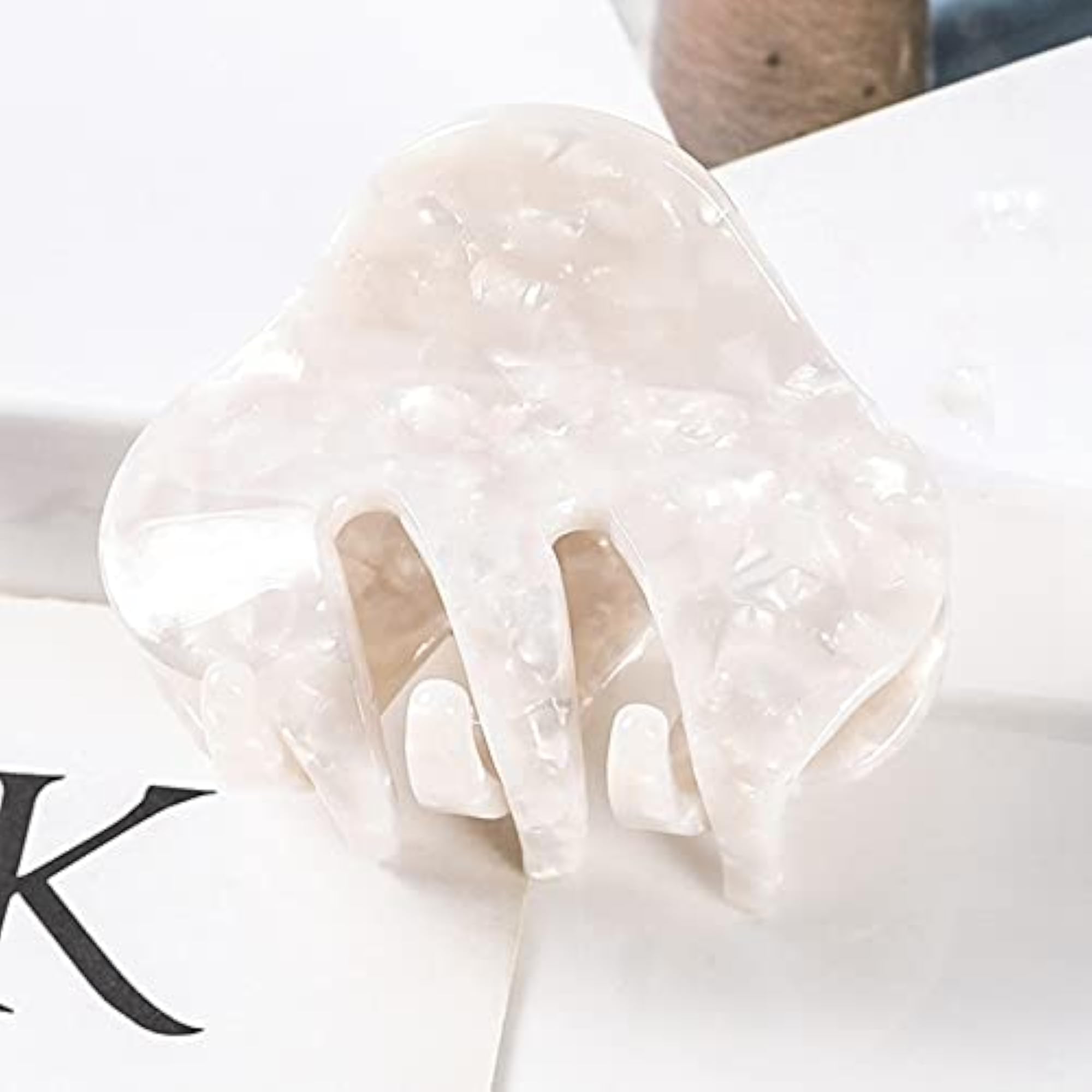 6pcs Elegant Interlocking Teeth Acetate Hair Claw Clips