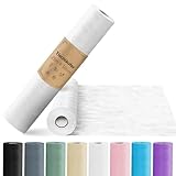 aboveBED 25m x 30cm Vlies Tischläufer, Tischläufer Weiß Tischdeko Tischband für Kommunion, Hochzeiten, Einschulung, Taufe, Geburtstage, Jugendweihe und Party