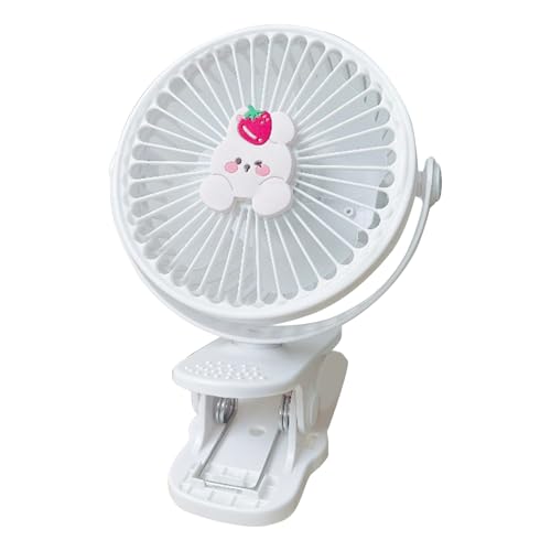 Avejjbaey Kinderwagenventilator Bär Erdbeere Weiß