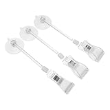 Toyvian 3 Piezas Abrazadera De Ventosa para Acuario Transparente Soporte para Comida De Acuario para Peceras y Cuidado De Plantas Pinzas De Boca Ancha para Uso Diario