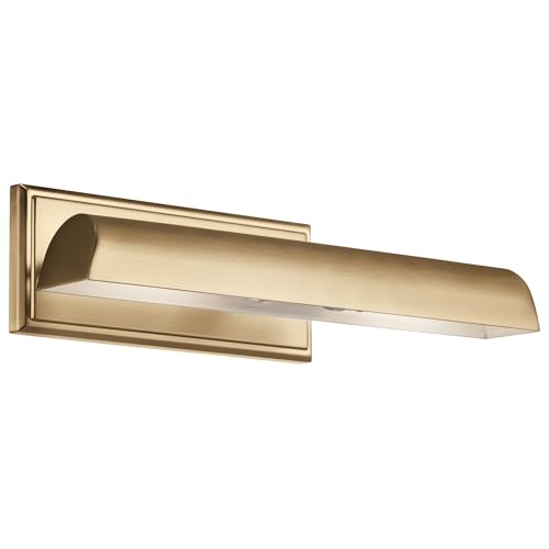 Image of Kichler Carston 2-Light Picture Light, Updated Traditional Light in Champagne Bronze, for Framed Art, Mirror or Built-in Shelving (4.75 inch x 18.25 inch), 52685CPZ