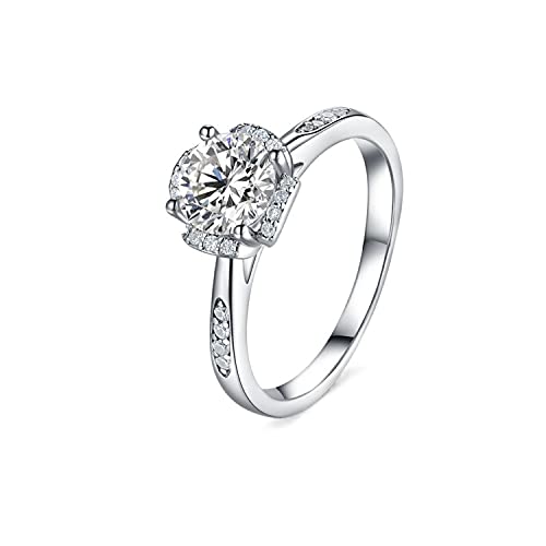 Bague moissanite 1ct le cadeau vintage idéal en argent et platine pour des fiançailles