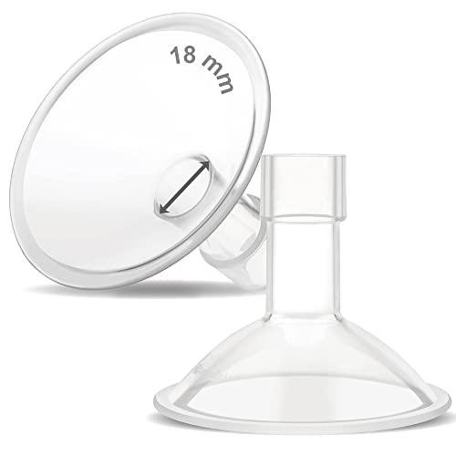 Image of Maymom MyFit Crater Series 18 mm Two-Piece Design Small Breastshield Compatible with Medela Breast Pump Pump Parts; Replace Medela Shields; Fit Flex Connector; 2pc