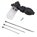 Pest Control Bulb Duster Pulvérisateur Pesticide Poudre Duster Terre de Diatomée Ampoule Duster Distributeur de Poudre Applicateur de Pesticide à Main Jardin Puffer Duster avec 3 Buses en Acier Inoxyd