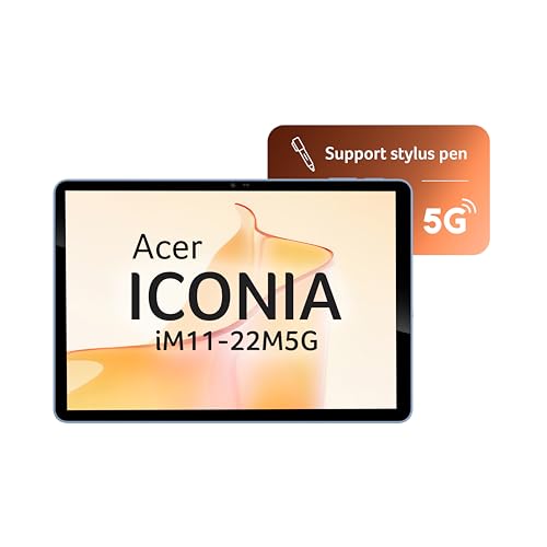 Image of Acer Iconia 5G Tablet with Stylus Pen| 11.45 inch90Hz IPS Display, MediaTek 8791T Processor, 8GB RAM + 128GB Storage, 16MP Rear+8MP Front Camera,Wi-Fi + 5G Volte, Android 15,BT 5.2, Slim Metal Body,Blue