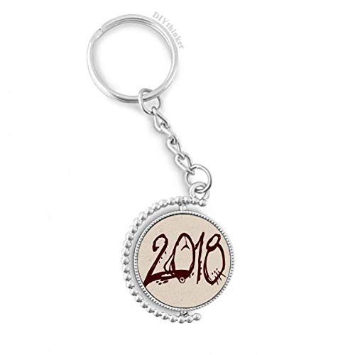 Porte-clé rotatif DIYthinker Police Rouge 2018 pour fêter le Nouvel An