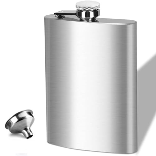 Fiaschetta Tascabile,8oz Fiaschetta in Acciaio Inox 304 Fiaschetta Portatile Fiaschetta Tascabile con imbuto per Liquori e Alcolici Vari