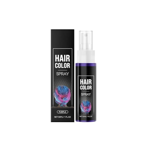 Tinte temporal para el cabello en espray para niños y adultos, lavable a máquina, para fiestas, Halloween, Navidad (morado)
