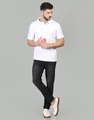 Image of INKKR Men's Casual Polo Neck Half Sleeve Solid T-Shirt (Pack-3)
