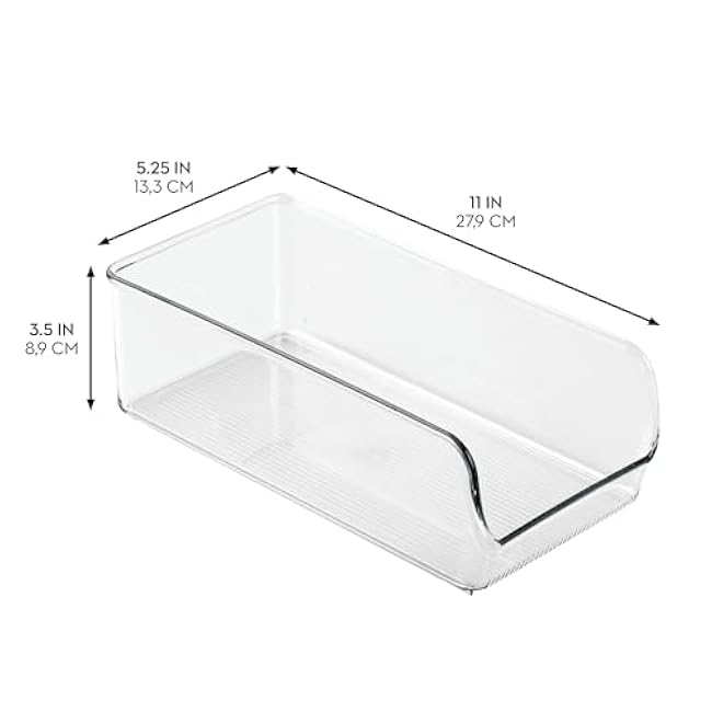 InterDesign iDesign Pantry Bin for Kitchen or Cabinet Storage - Set of 4 - Clear