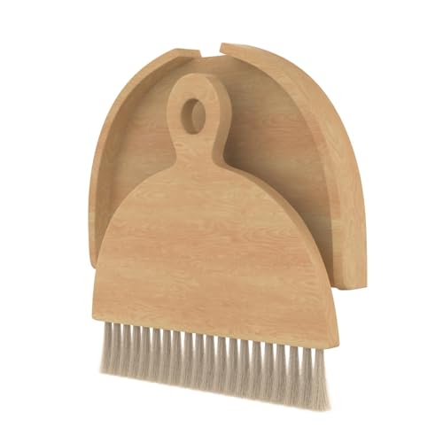 Desktop Tisch Kehrschaufel und Besen Set für Zuhause - Tragbare Reinigungsbürste und Kehrschaufel Combo mit Echtholz - Tragbare Haushaltshand Kleine Kehrschaufel und Schneebesen für alle klar - – Bild 7