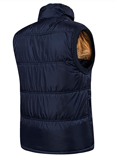 Men's Winter Warm Outdoor Padded Puffer Vest Thick Fleece Lined Sleeveless Jacket2