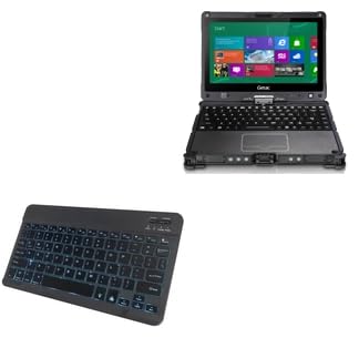 BoxWave Keyboard Compatible with Getac V110 (3rd Gen) - SlimKeys Bluetooth Keyboard - with Backlight, Portable Slim LED 7 Colors - Jet Black