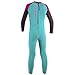 O'Neill Toddler Reactor-2 2mm Back Zip Full Wetsuit, Lightweight Warmth and Flexibility for All Activities, Light Aqua/Graphite/Berry, 1