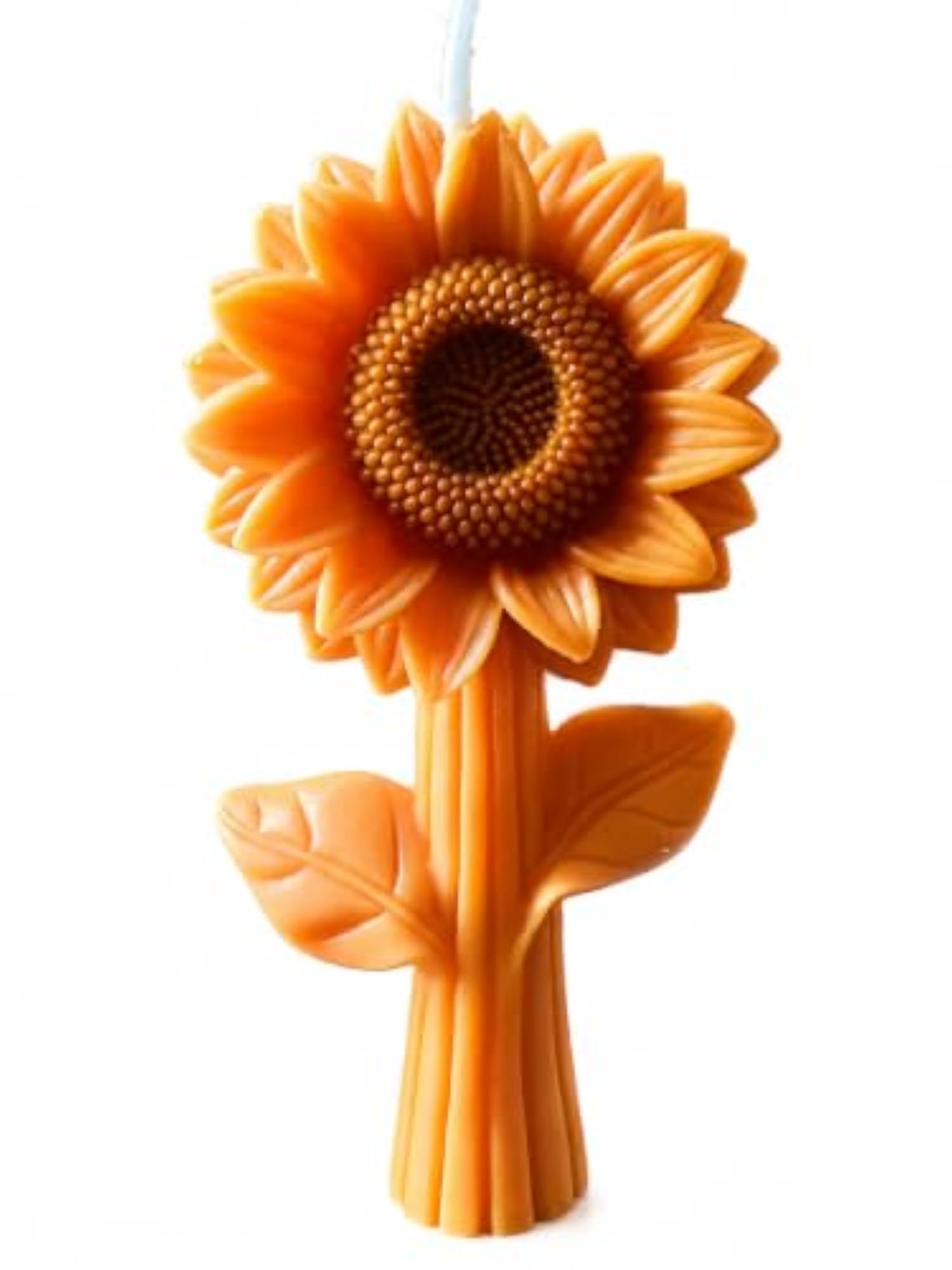Sunflower Shaped Decorative Candle with Wick, Orange