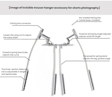 Adjustable Mannequin Dress Form Hangers for Clothing Display, Invisible Photography Hangers with Adjustable Bracket for Pants & Dresses – Large Size