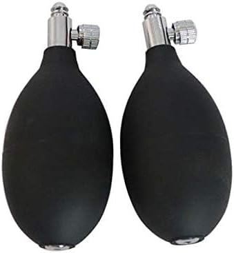 Medical Inflation Bulb, Black, 2 Pieces/Bag | Air Release Valve, 6mm Air Hole Diameter, PVC & Metal, For Blood Pressure Monitor