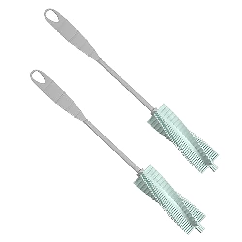 WRITWAA 2Piezas Limpieza Silicona Giratorio con Mango para Biberones y Térmicas Material Seguro Usar