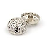 Xucus Meetee 20pcs Metal Buttons 12-25mm Decoration Buckles for Jeans Coat Jacket Button Sewing Clothing Accessories DIY Materials - (Color: Silver, Size: 25mm)